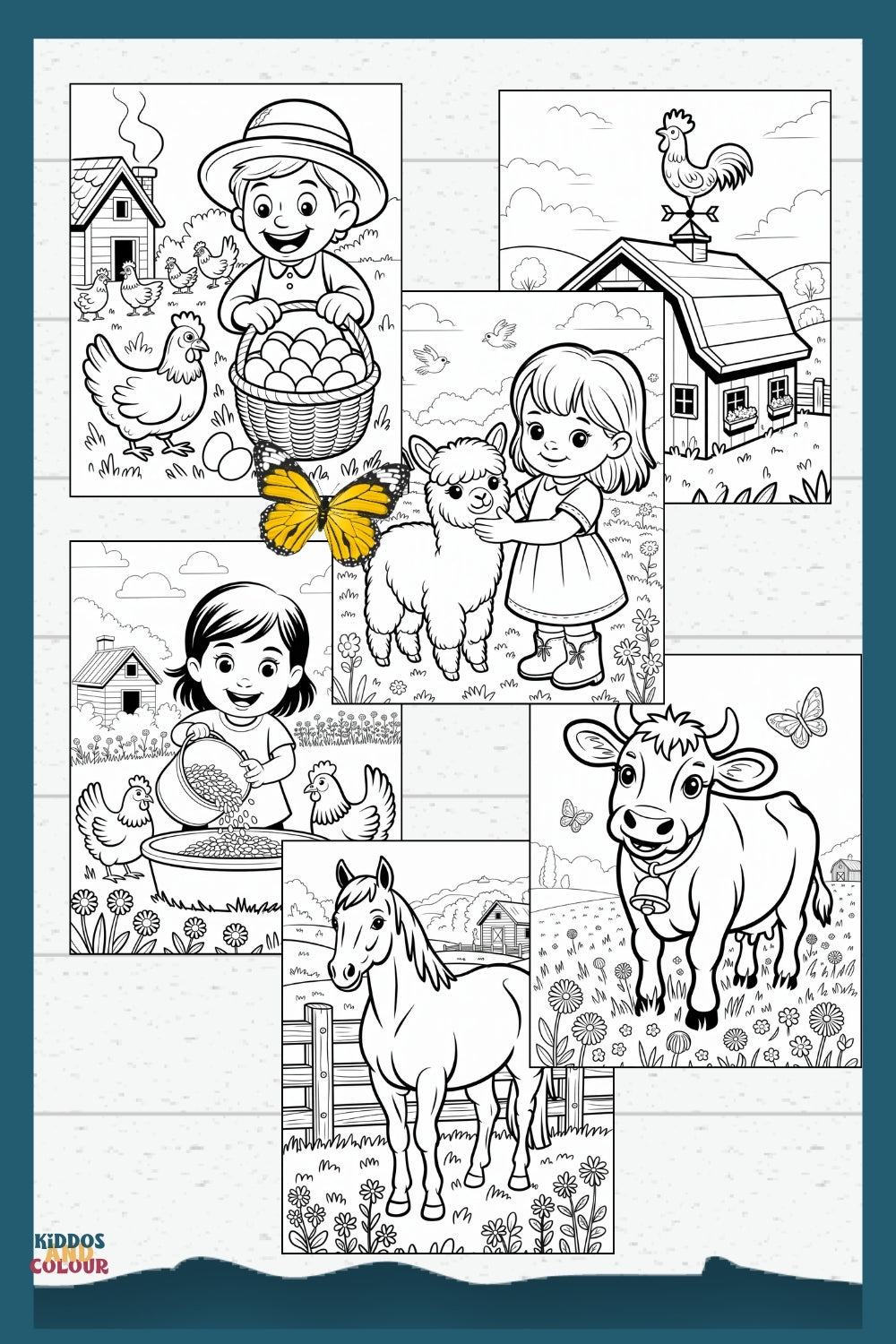 80 Farm Animals Colouring Pages for Kids 4 -12 – Printable Sheets Featuring Animals, Farm Life Scenes & Machinery | Instant Download
