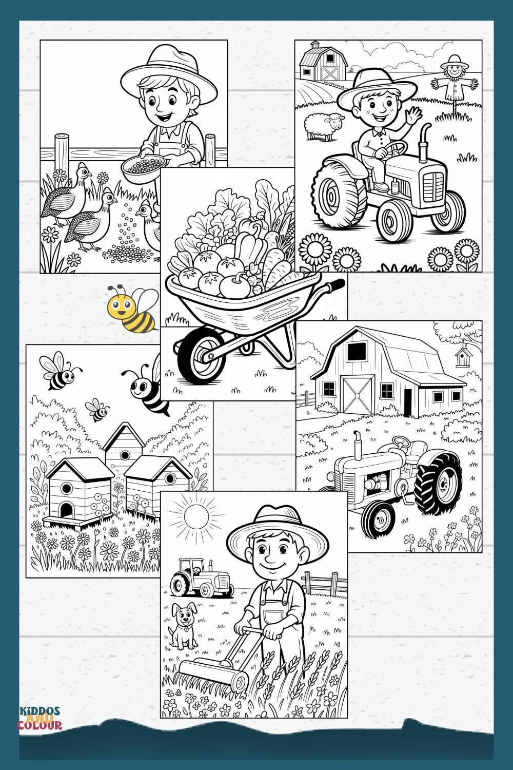 80 Farm Animals Colouring Pages for Kids 4 -12 – Printable Sheets Featuring Animals, Farm Life Scenes & Machinery | Instant Download