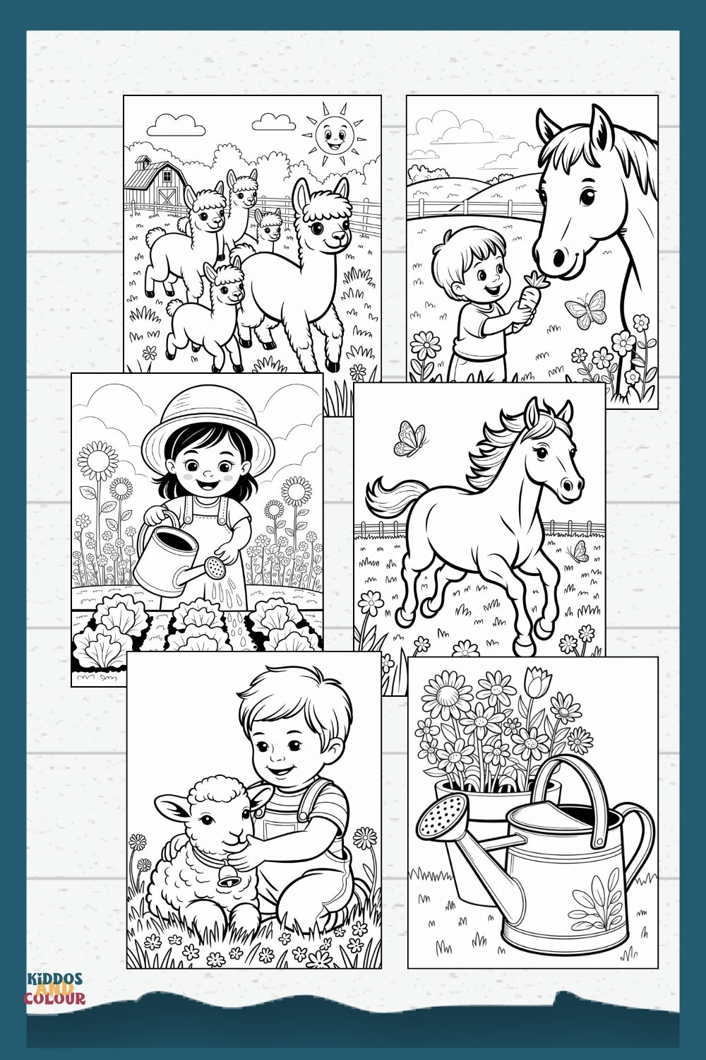 80 Farm Animals Colouring Pages for Kids 4 -12 – Printable Sheets Featuring Animals, Farm Life Scenes & Machinery | Instant Download
