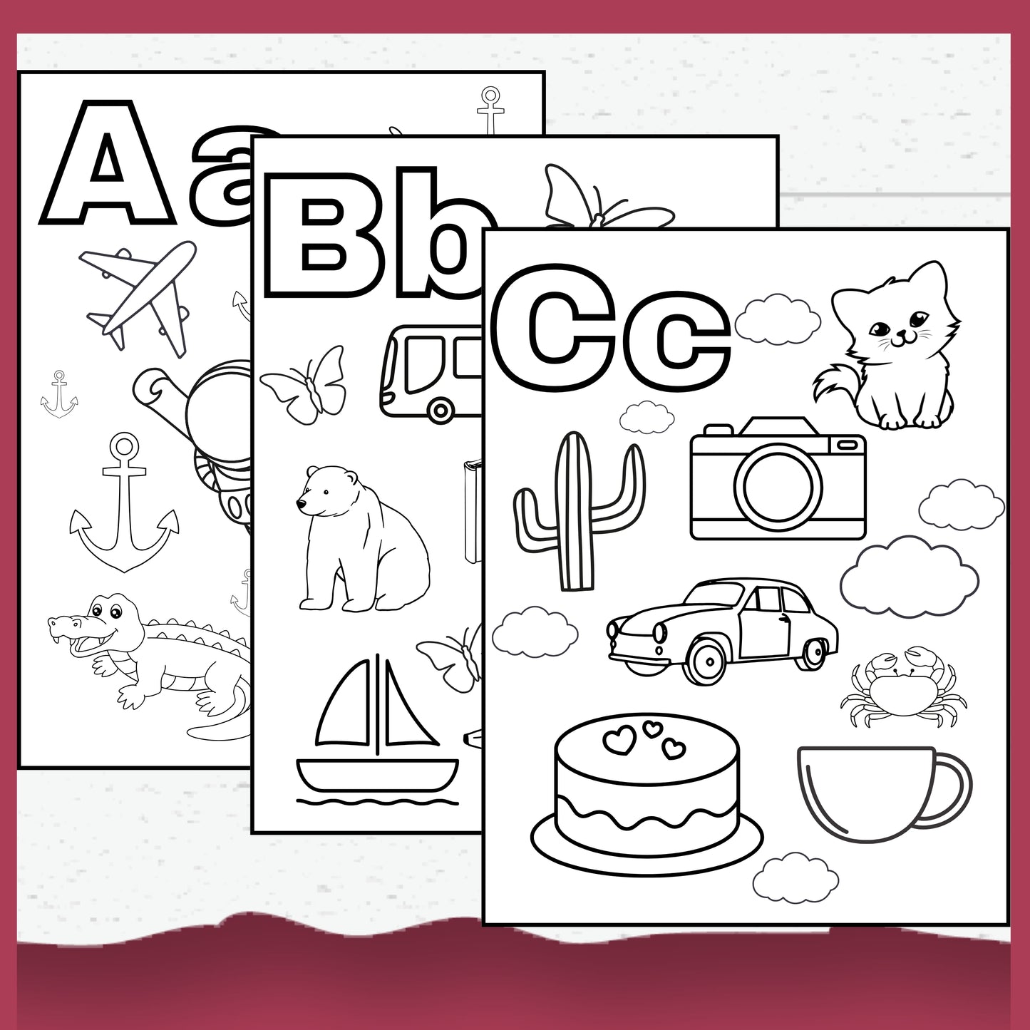 Alphabet Colouring Pages for Toddlers, Pre-schoolers Learning Activity Pages