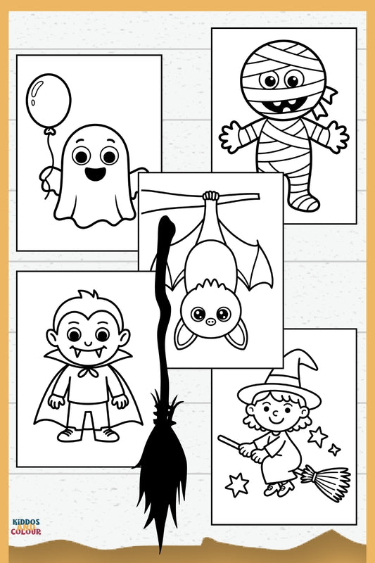 25 Halloween Colouring Pages, Colouring Book for Toddlers and Pre-schoolers (Digital Downloads)