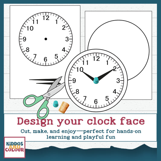 Time and Clock- Telling Time Worksheets for Kids, 25 Printable Activity Pages and DIY clock craft | Instant Download