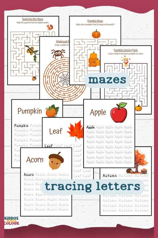 Autumn Activity Book for Kids: Fall Printable Workbook (Instant Download)