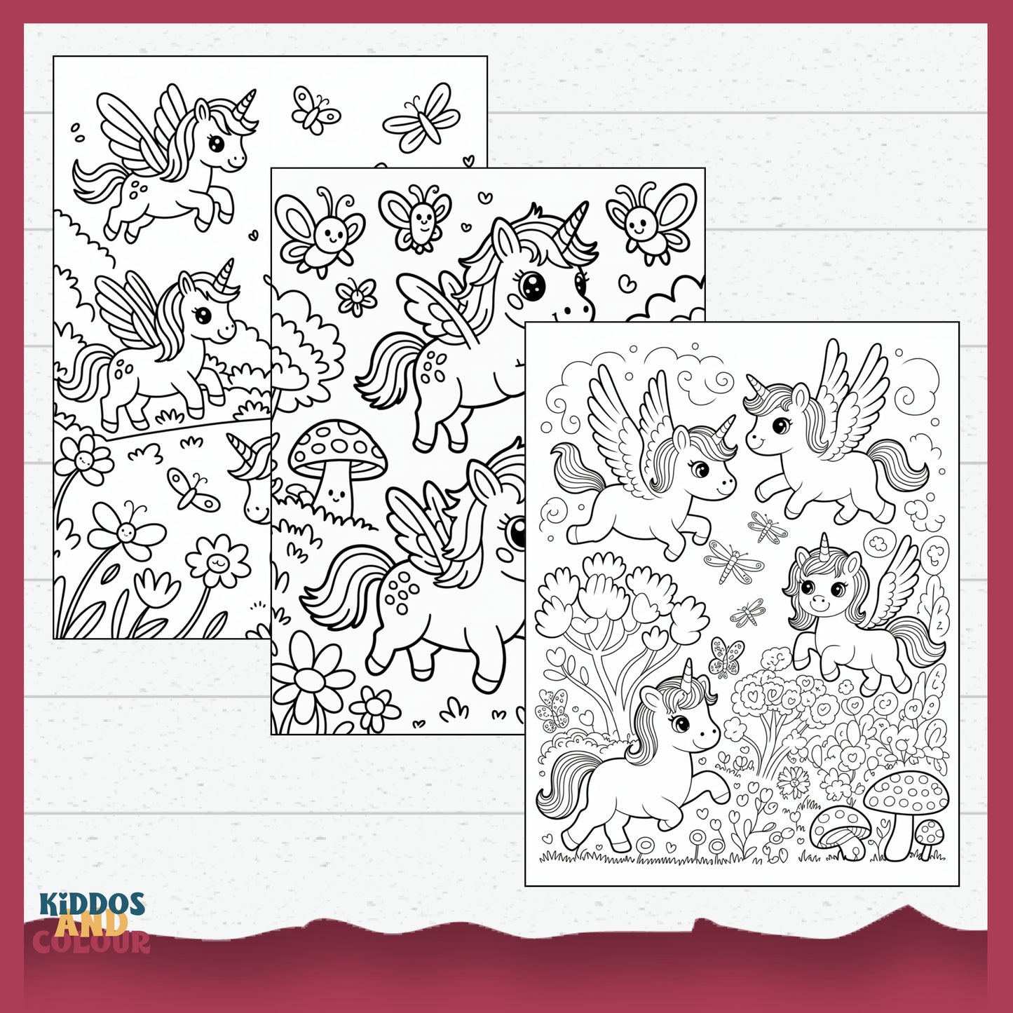 Magical Unicorn Adventure – 35 Unicorn Colouring Pages for Kids | Printable Fantasy Colouring Pages | Cute Unicorns, Creatures and Nature