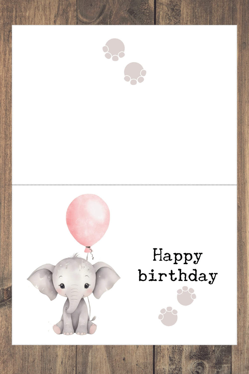 Printable Elephant Birthday Card & Gift Tags | Instant Download Digital