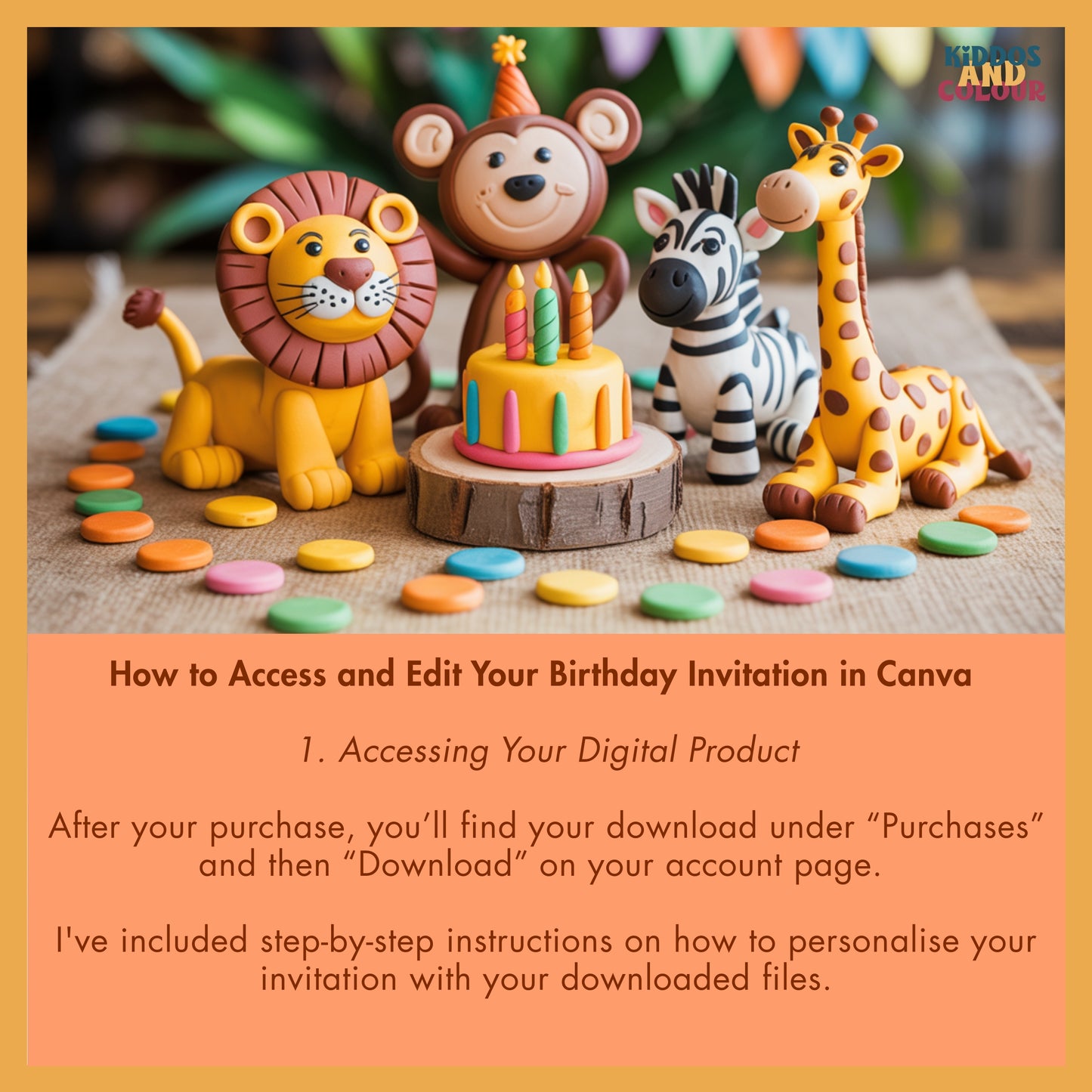Safari Birthday Invitation | Printable Wild Animals Invite | Jungle Animals Party Invite | Editable Template