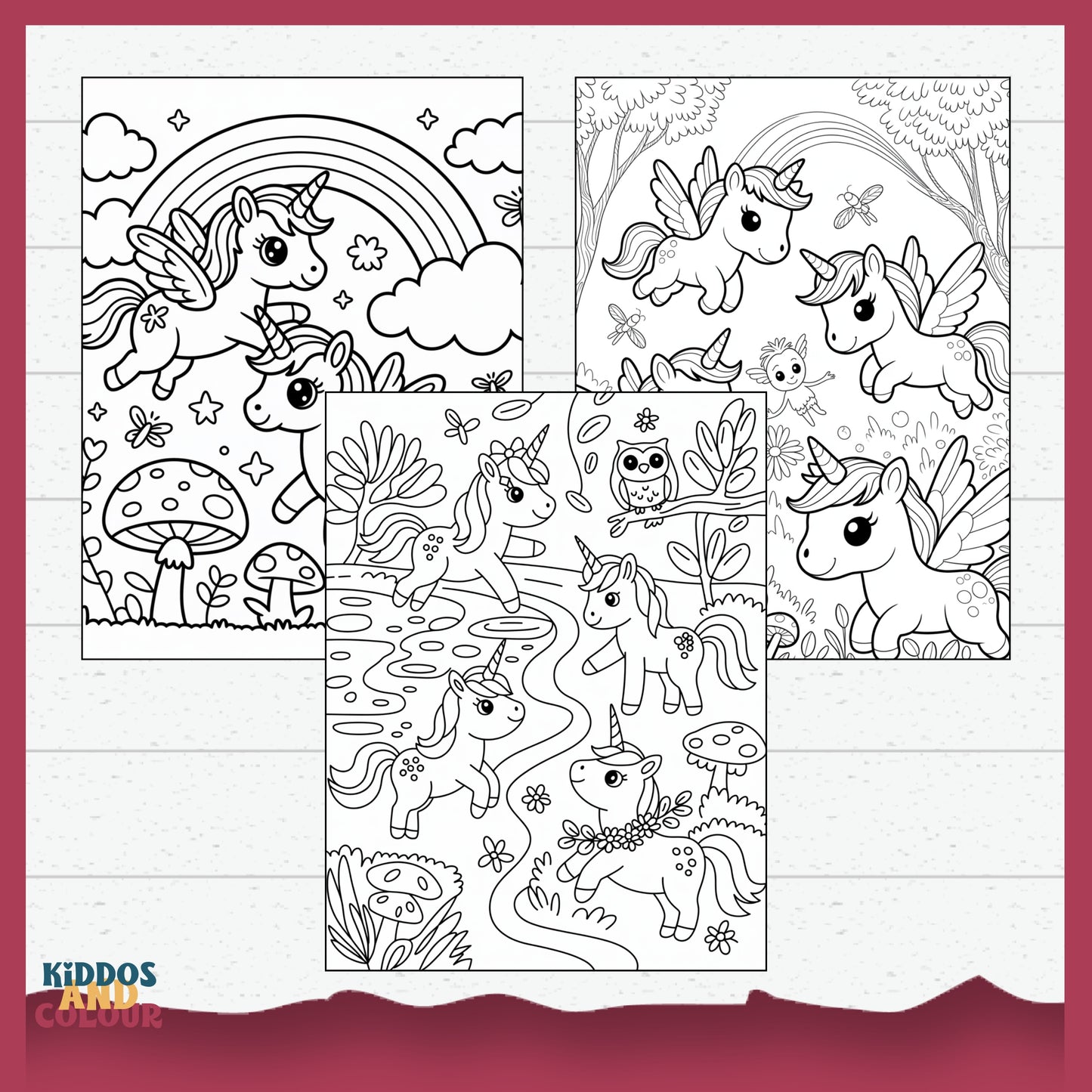 Magical Unicorn Adventure – 35 Unicorn Colouring Pages for Kids | Printable Fantasy Colouring Pages | Cute Unicorns, Creatures and Nature