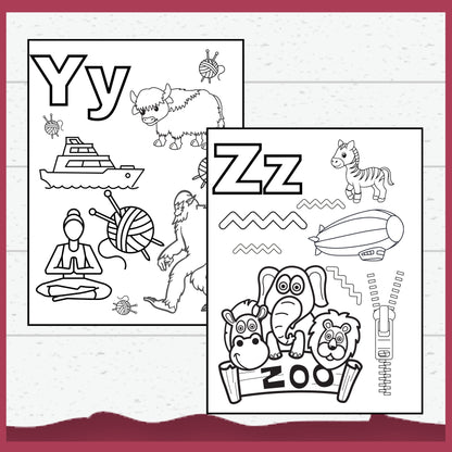 Alphabet Colouring Pages for Toddlers, Pre-schoolers Learning Activity Pages