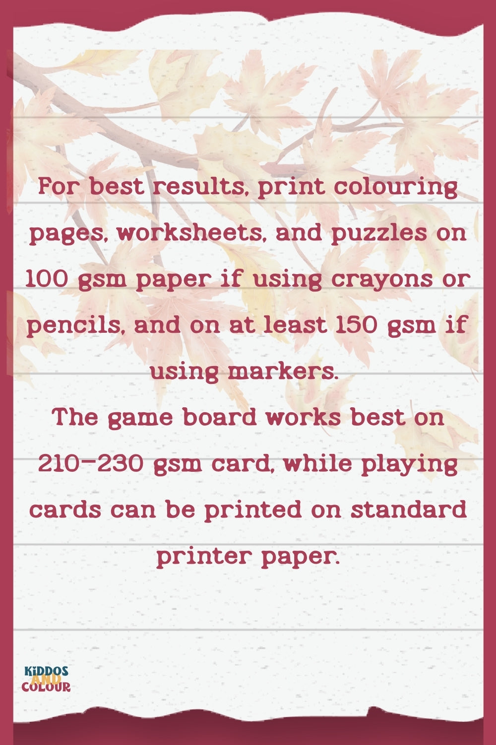 Autumn Activity Book for Kids: Fall Printable Workbook (Instant Download)