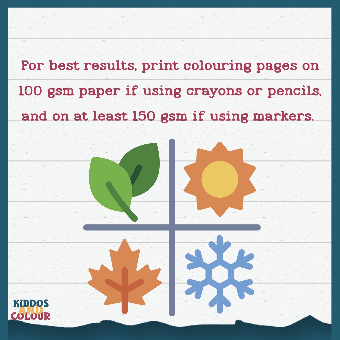 Nature & Seasons Colouring Book for Kids: Printable Activity Pages (Digital Download)