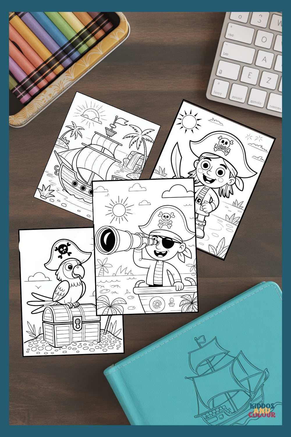 25 Pirate Adventure Colouring Pages: Kids Printable Activity Book (PDF Download)