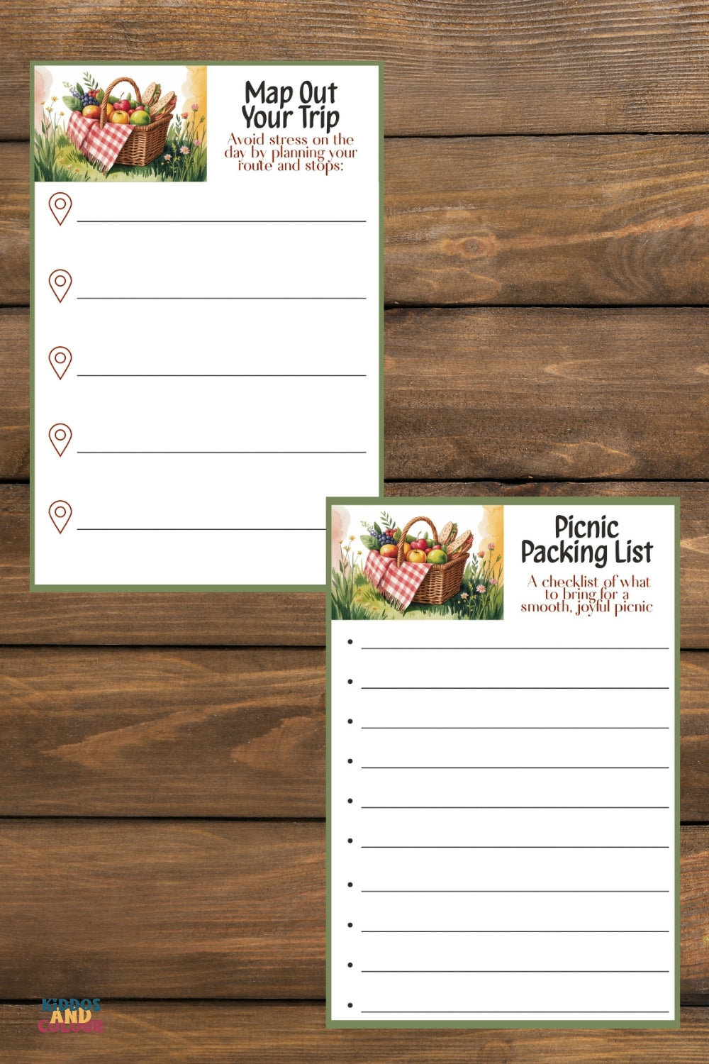 Picnic Planner Printable Kit | Family Picnic Packing List, Menu, Invitations & Outdoor Activity Guide