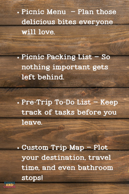 Picnic Planner Printable Kit | Family Picnic Packing List, Menu, Invitations & Outdoor Activity Guide