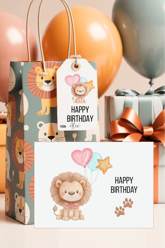 Printable Birthday Card and Gift Tags | Digital Download