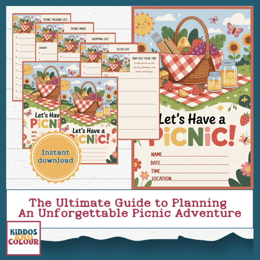 Picnic Planner Printable Kit | Family Picnic Packing List, Menu, Invitations & Outdoor Activity Guide