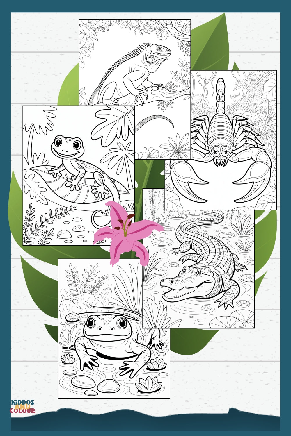 50 Jungle Animals Colouring Pages for Kids | Safari & Rainforest Animals Printable | Instant Download | Educational Colouring Sheets