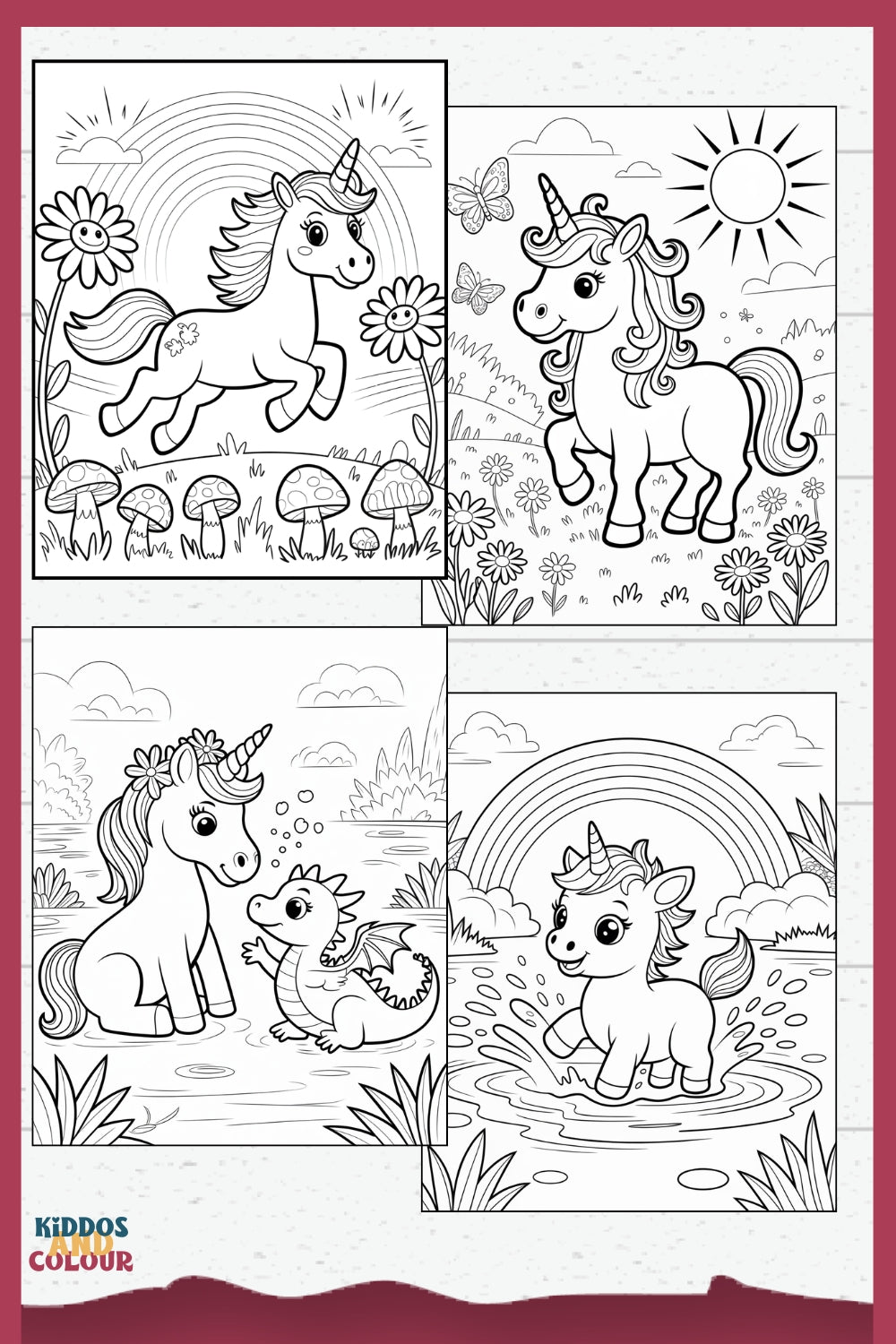 50 Unicorn Colouring Pages: Magical Colouring Book for Kids Ages 4-8 (Digital Download)