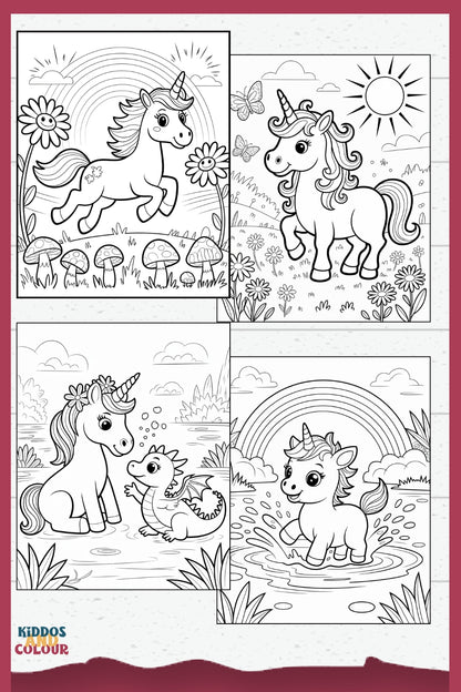50 Unicorn Colouring Pages: Magical Colouring Book for Kids Ages 4-8 (Digital Download)