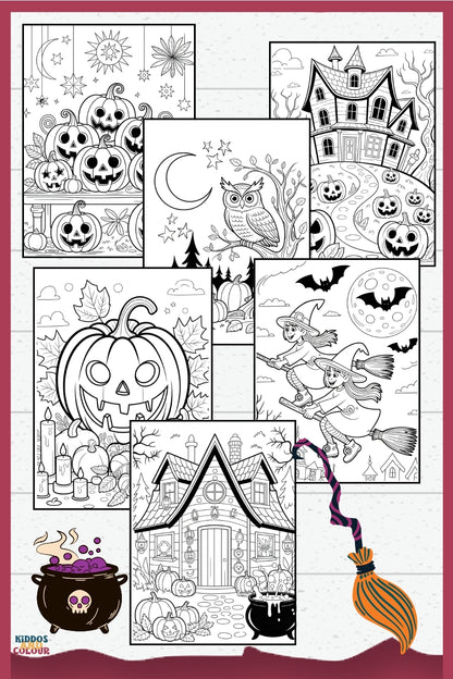 Halloween Colouring Pages for Kids: 45 Printable Spooky Sheets (Instant Download)