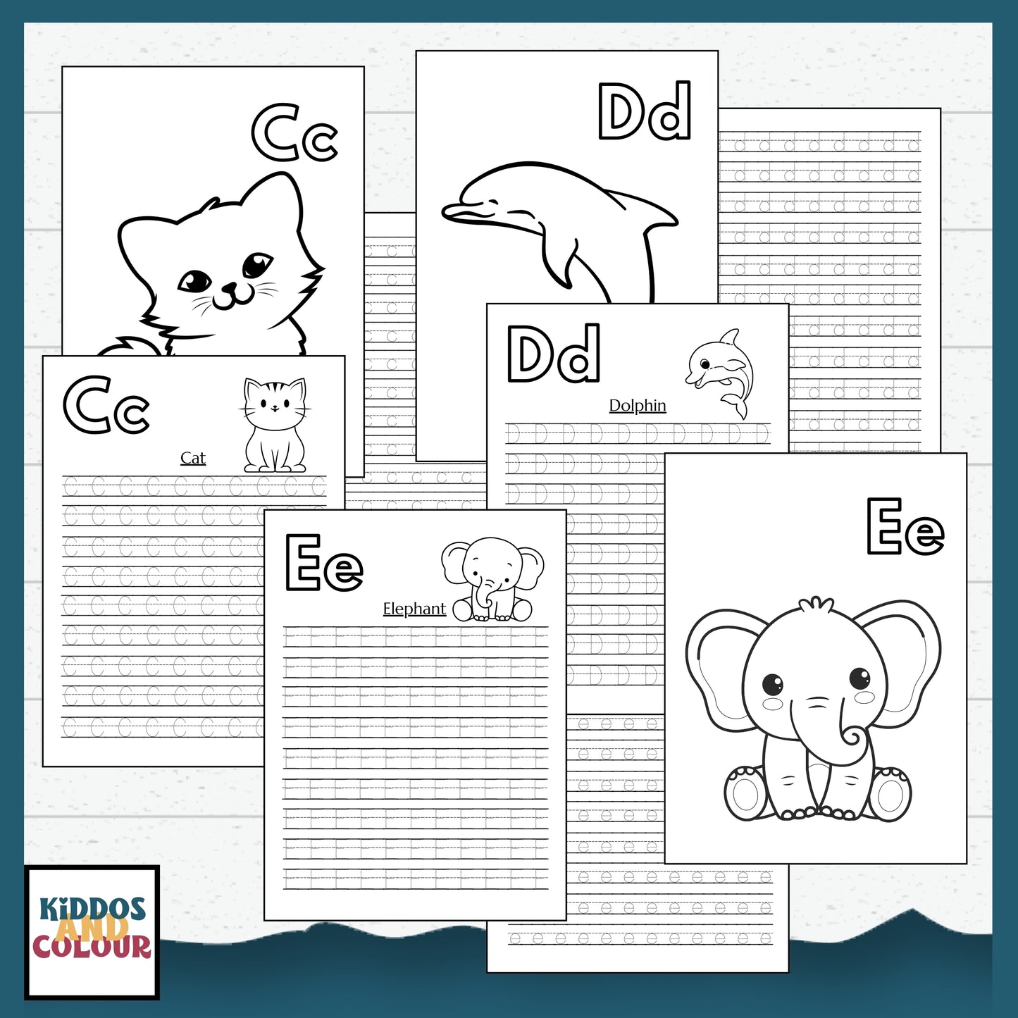 Alphabet Tracing Worksheets for Preschool | ABC Handwriting Practice Printable Activity Book