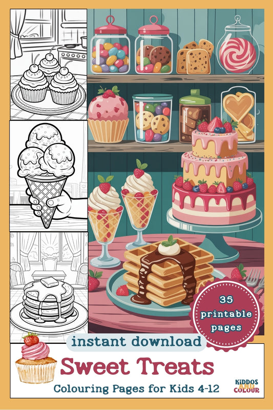 Sweet Treats Colouring Book: 30+ Dessert Pages for Kids (Digital Download)
