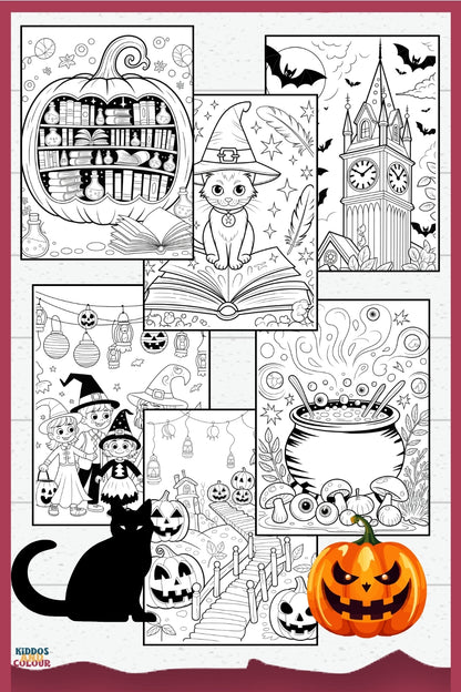 Halloween Colouring Pages for Kids: 45 Printable Spooky Sheets (Instant Download)
