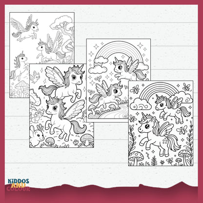 Magical Unicorn Adventure – 35 Unicorn Colouring Pages for Kids | Printable Fantasy Colouring Pages | Cute Unicorns, Creatures and Nature