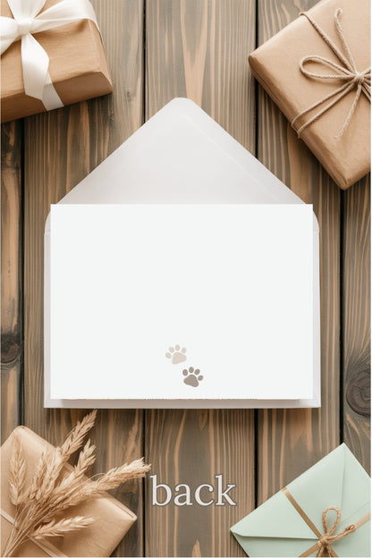 Printable Birthday Card and Tags – Cat Paw Print | Digital Download