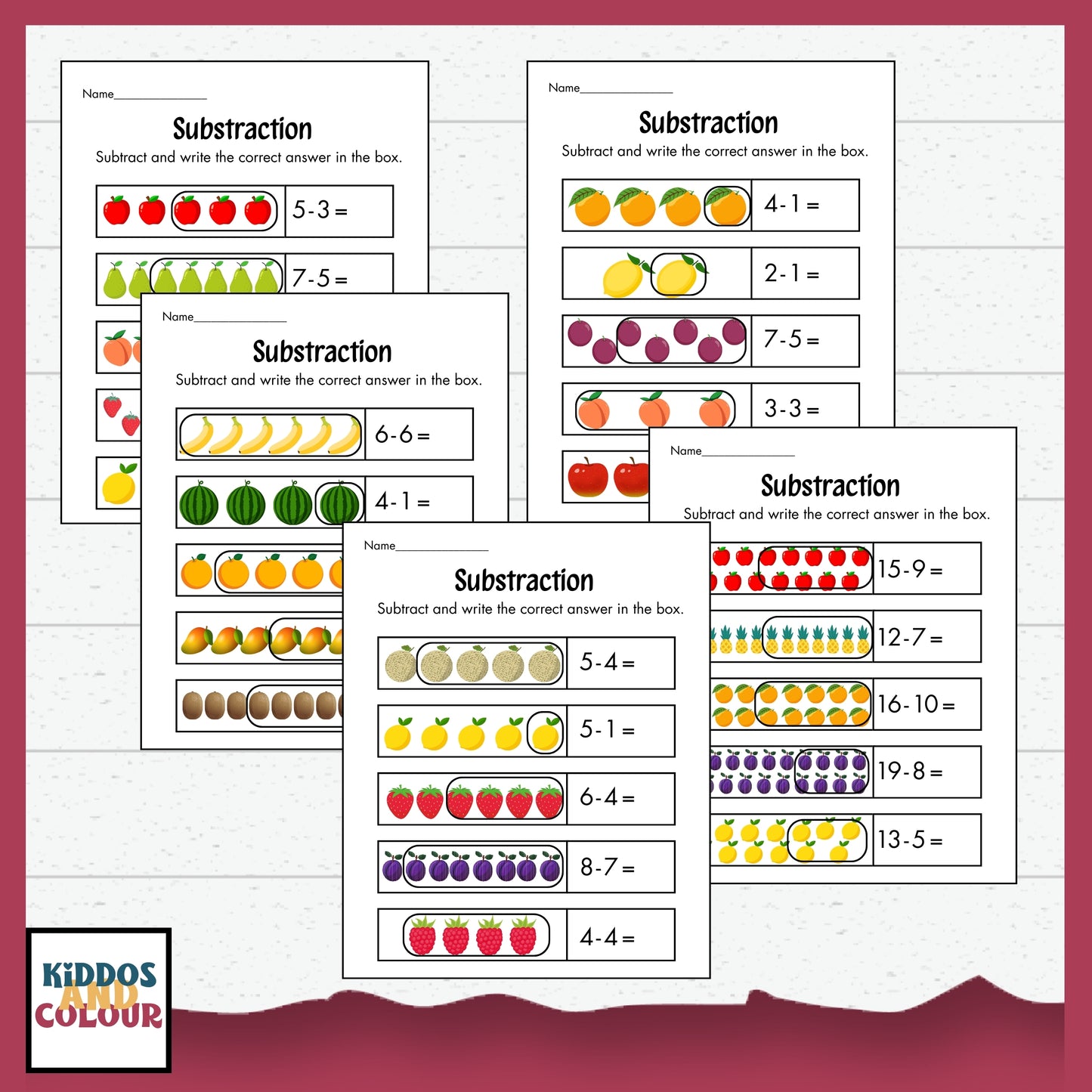 Math Worksheets for Kids | Addition, Subtraction, Place Value, Number Matching, Fun Math Printables 1–20 | Preschool & Kindergarten Learning