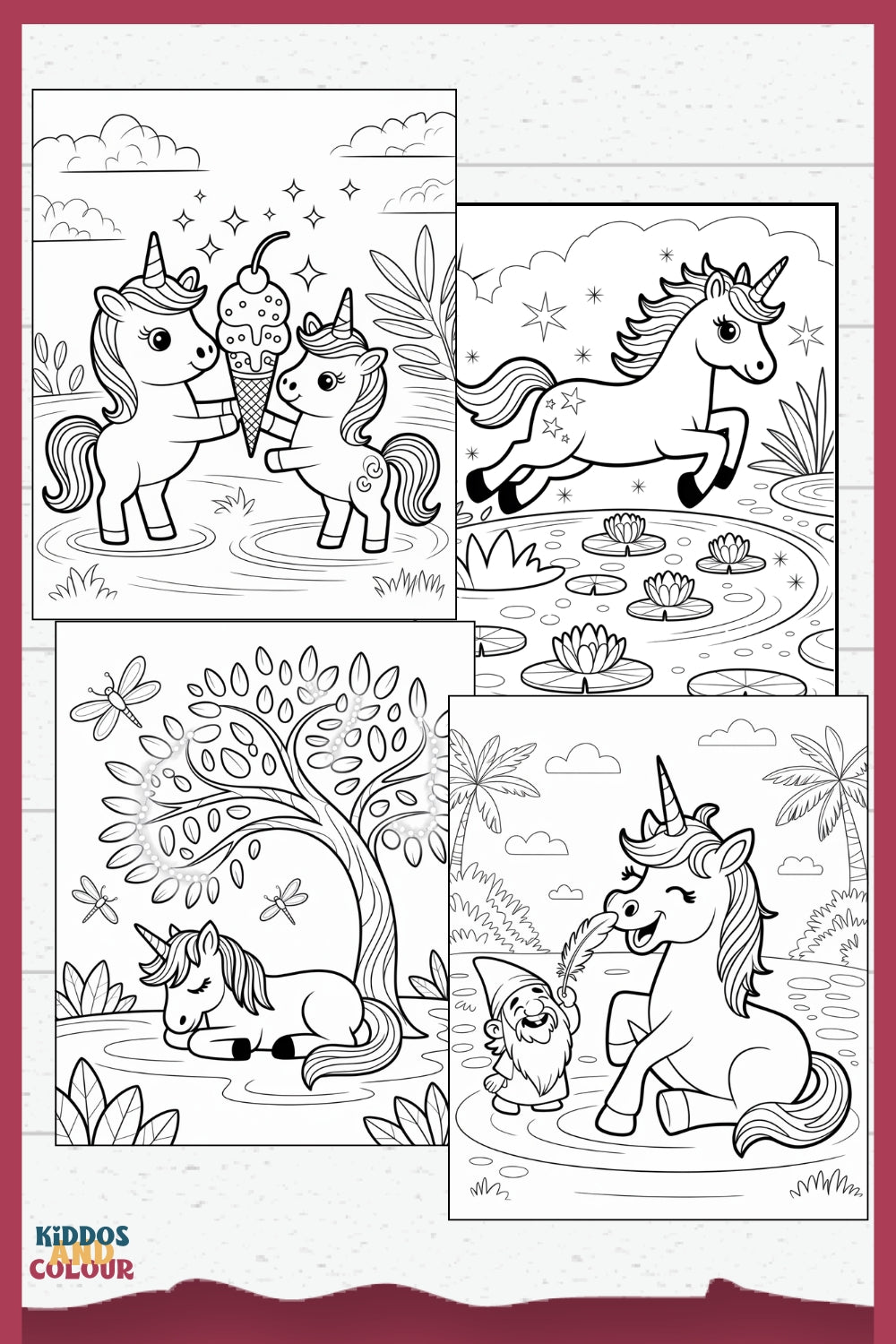 50 Unicorn Colouring Pages: Magical Colouring Book for Kids Ages 4-8 (Digital Download)