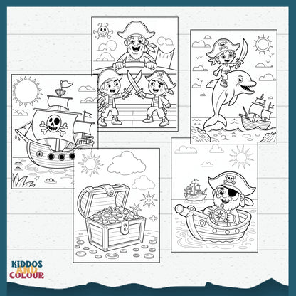 Pirate Adventure Colouring Pages: Kids Printable Activity Book (PDF Download)
