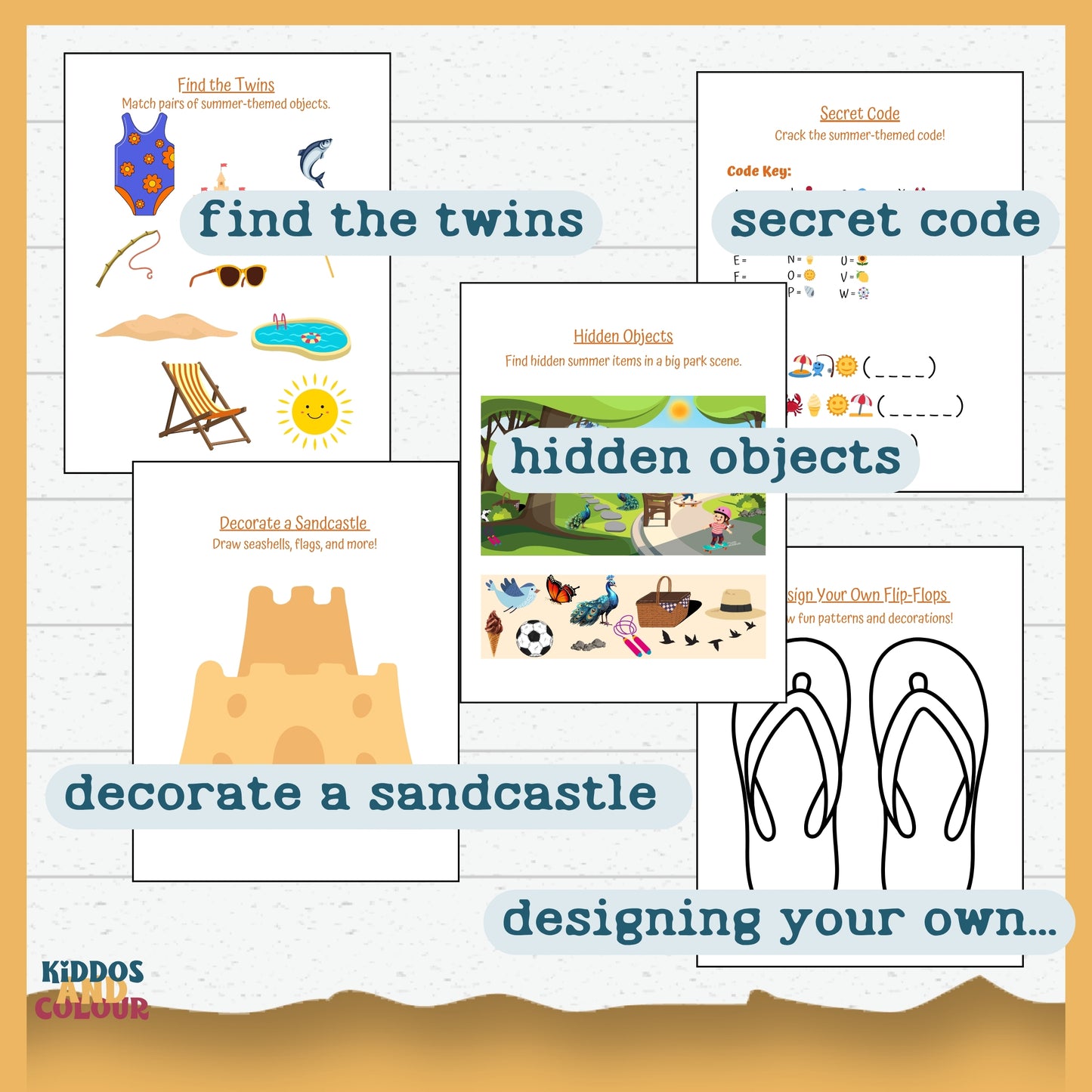 Summer Activity Book for Kids – 60 Fun Printable Pages with Colouring, Mazes, Word Searches, Puzzles & More | Instant Download