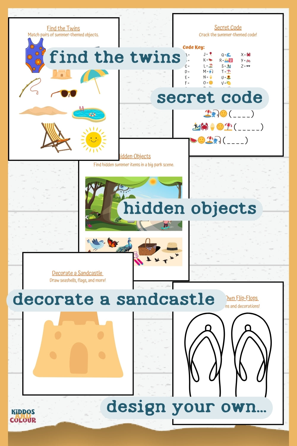 Summer Activity Book for Kids – 60 Fun Printable Pages with Colouring, Mazes, Word Searches, Puzzles & More | Instant Download