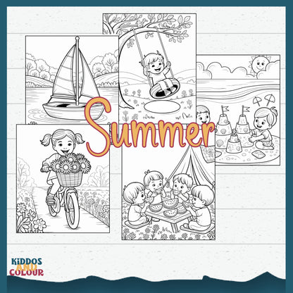 Nature & Seasons Colouring Book for Kids: Printable Activity Pages (Digital Download)