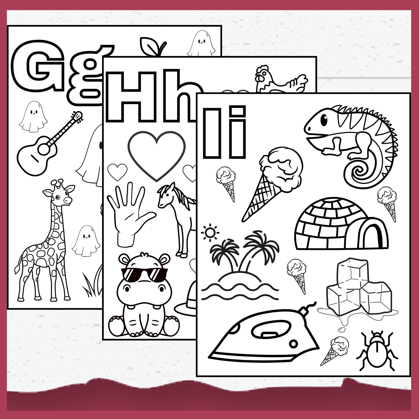 Alphabet Colouring Pages for Toddlers, Pre-schoolers Learning Activity Pages