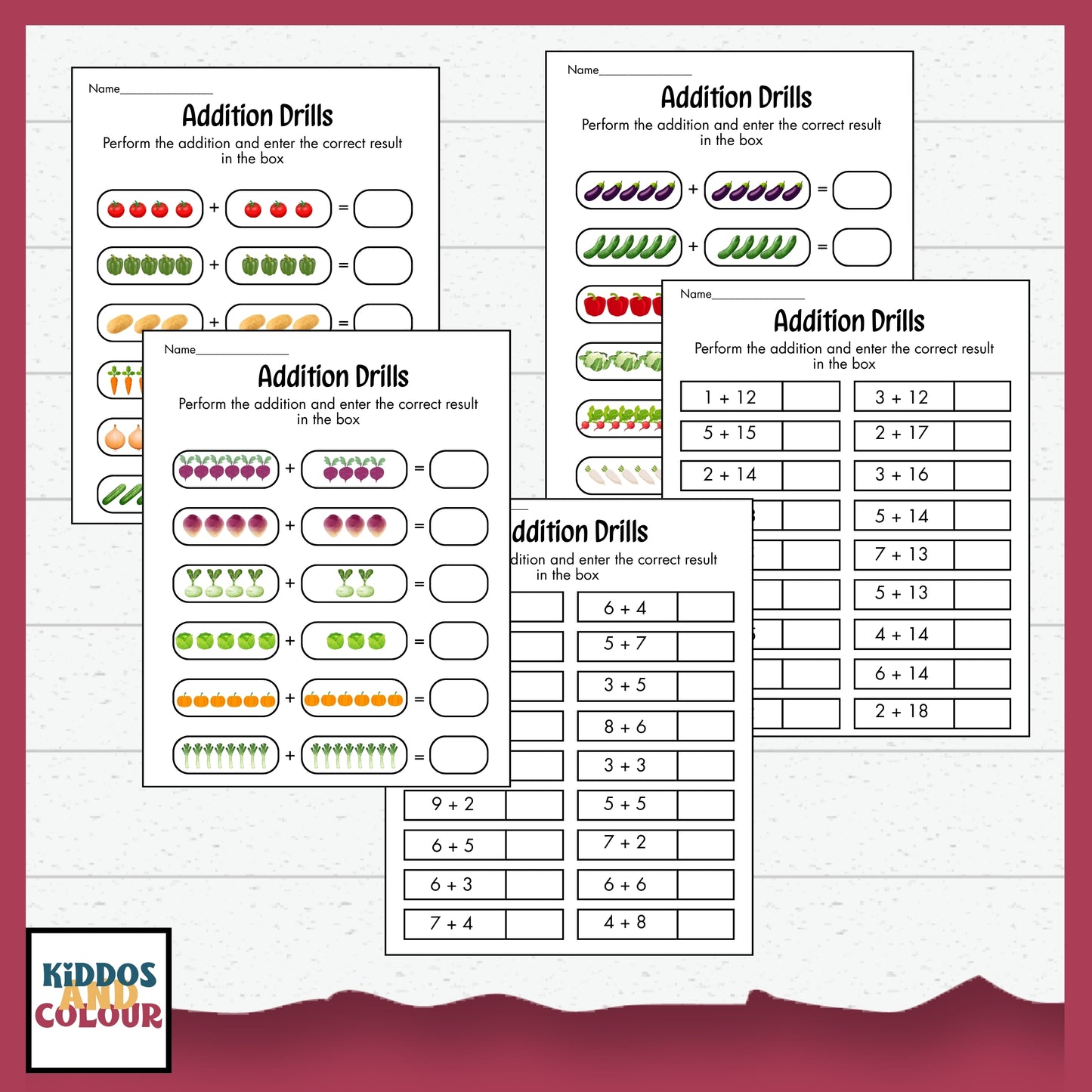 Math Worksheets for Kids | Addition, Subtraction, Place Value, Number Matching, Fun Math Printables 1–20 | Preschool & Kindergarten Learning