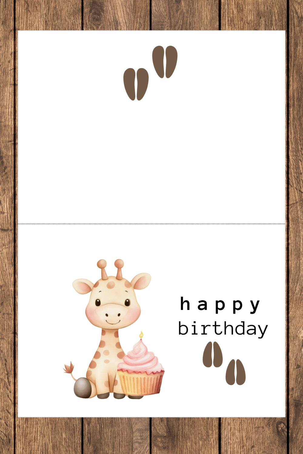 Printable Giraffe Birthday Card & Gift Tags | Instant Download