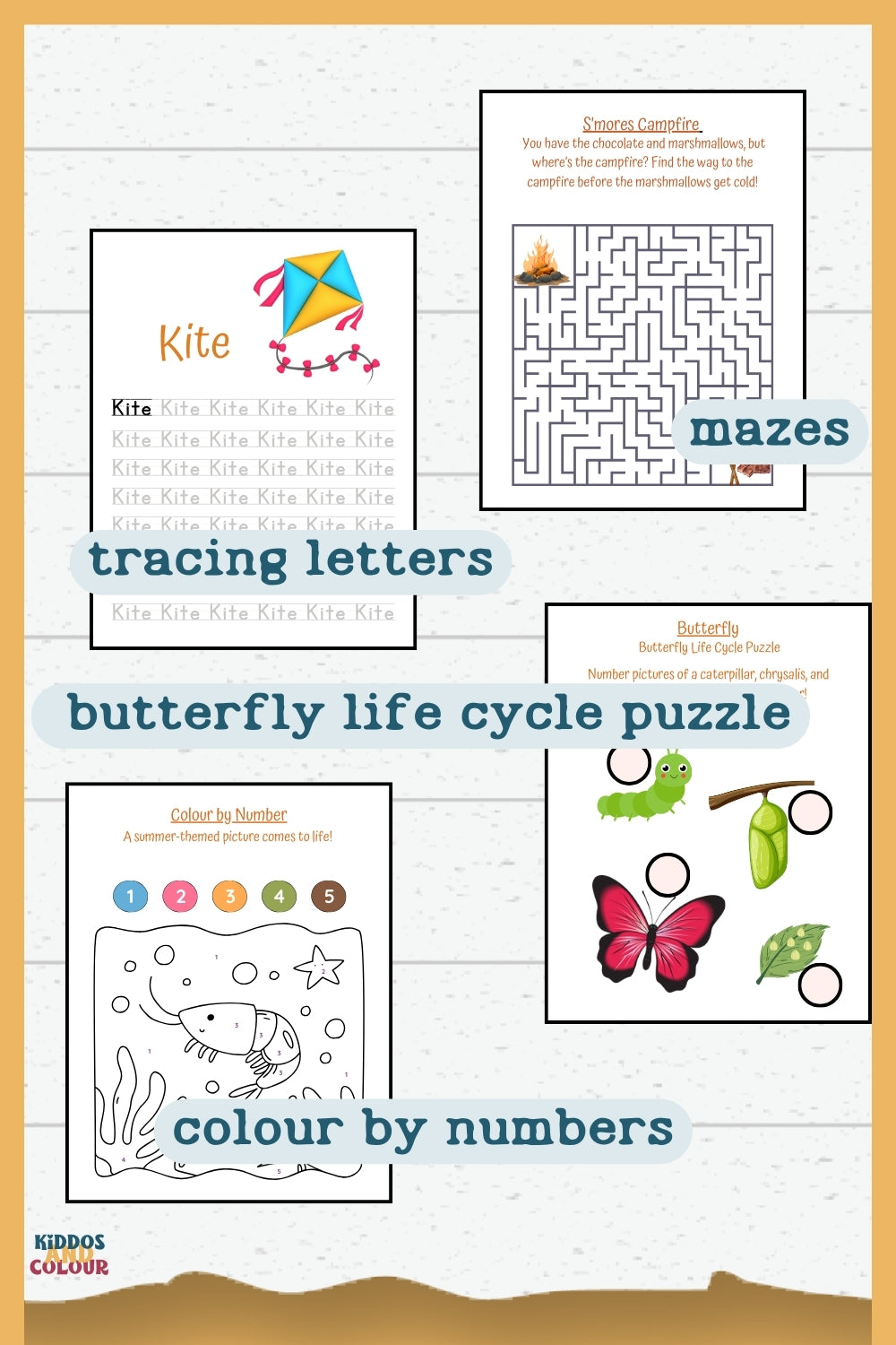 Summer Activity Book for Kids – 60 Fun Printable Pages with Colouring, Mazes, Word Searches, Puzzles & More | Instant Download