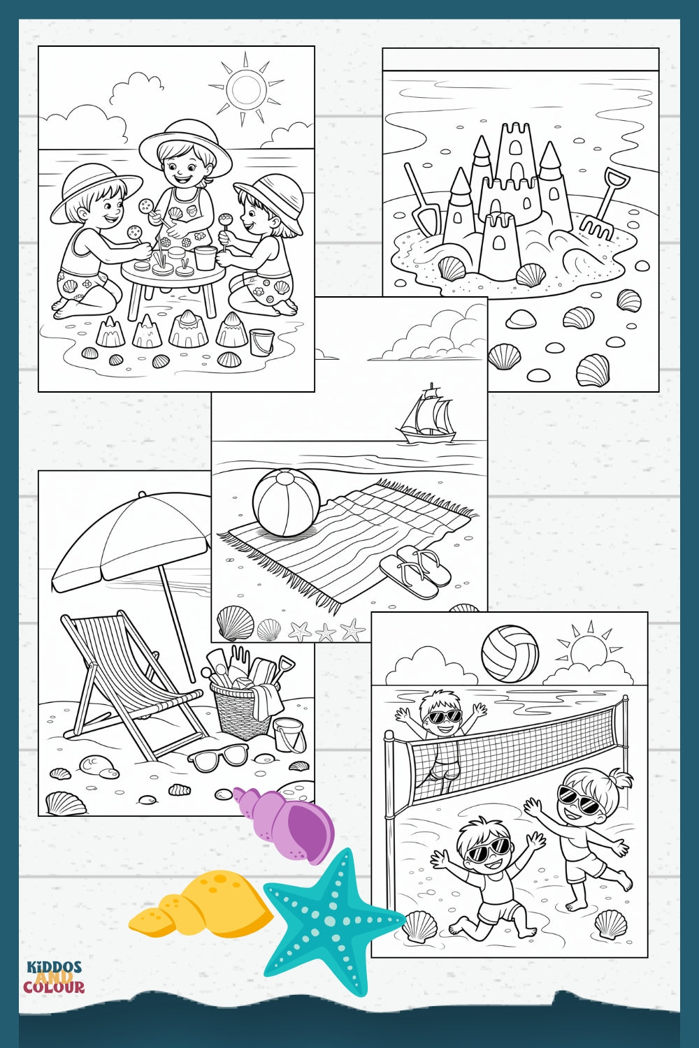 30 Summer Colouring Book for Kids | Beach, Water, Sand, Family Activities, Summer Holiday | Instant Download