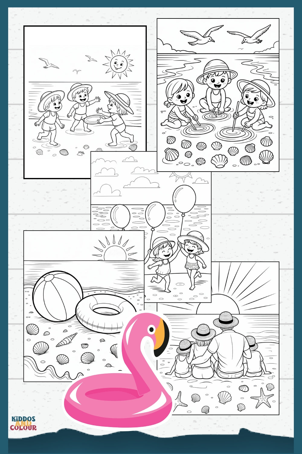 30 Summer Colouring Book for Kids | Beach, Water, Sand, Family Activities, Summer Holiday | Instant Download