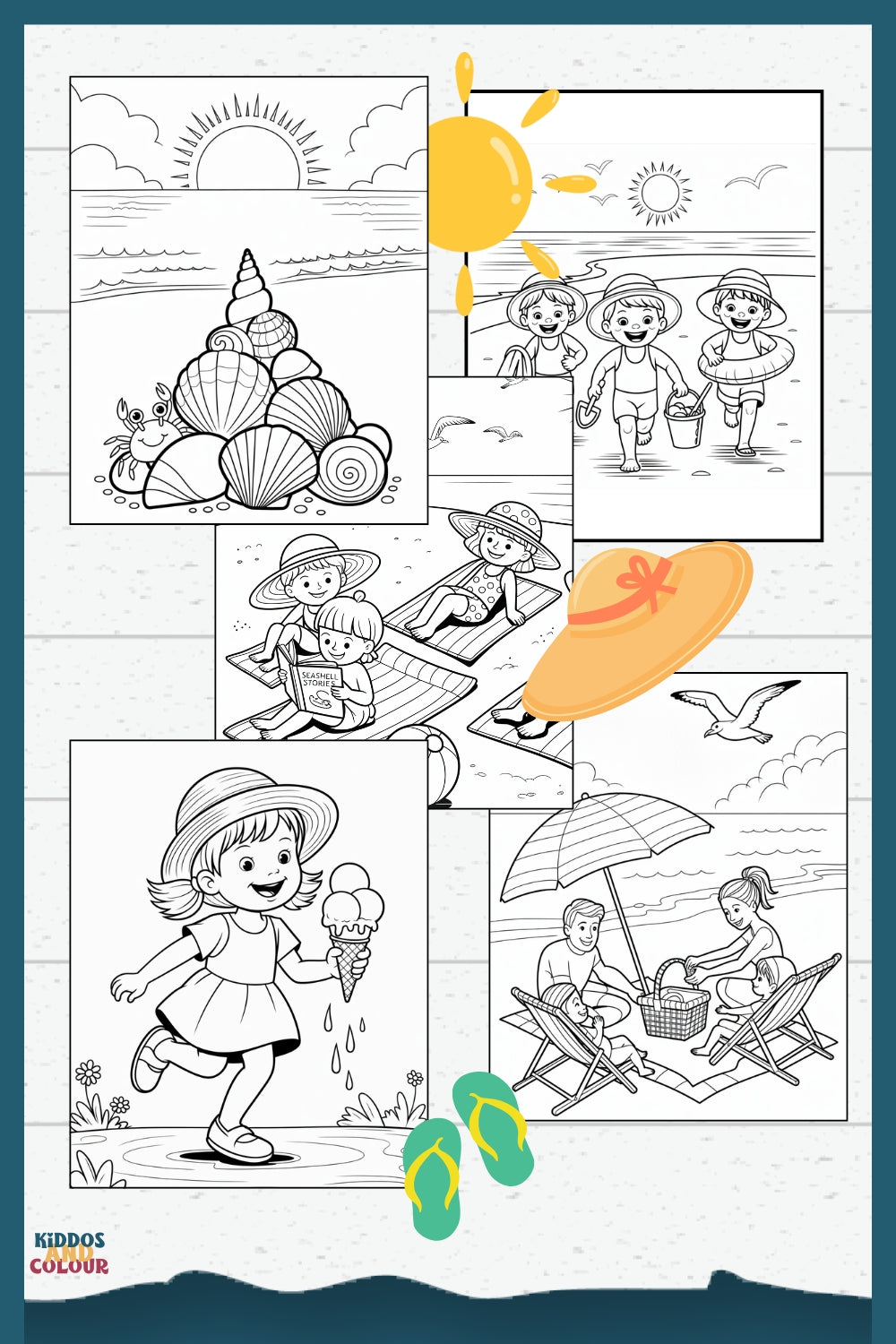 30 Summer Colouring Book for Kids | Beach, Water, Sand, Family Activities, Summer Holiday | Instant Download