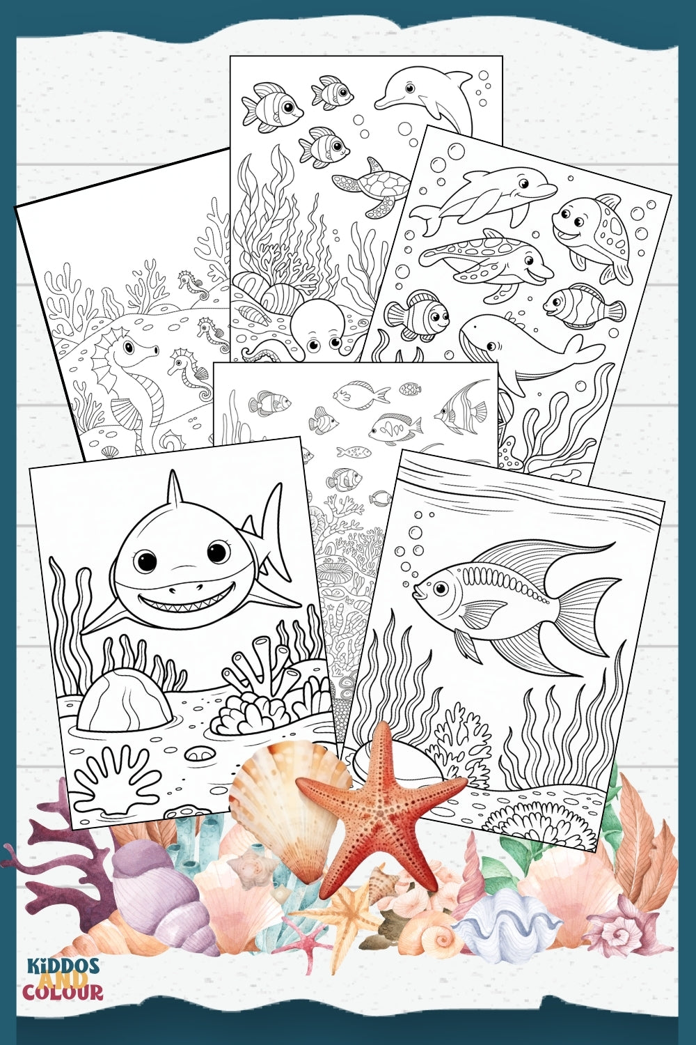 80 Under the Sea Colouring Pages for Kids aged 5-10 | Educational Ocean Activity Printable | Coral Reef