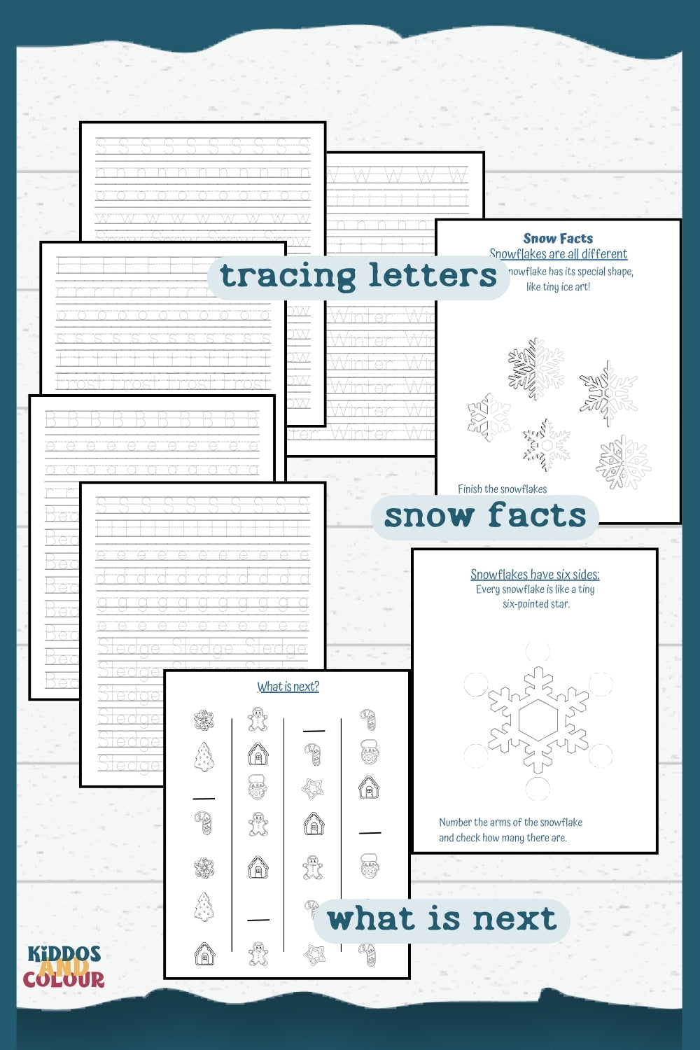 Winter Activity Book for Kids, Printable Christmas Worksheets, Colouring Pages, Puzzles, Mazes and more!