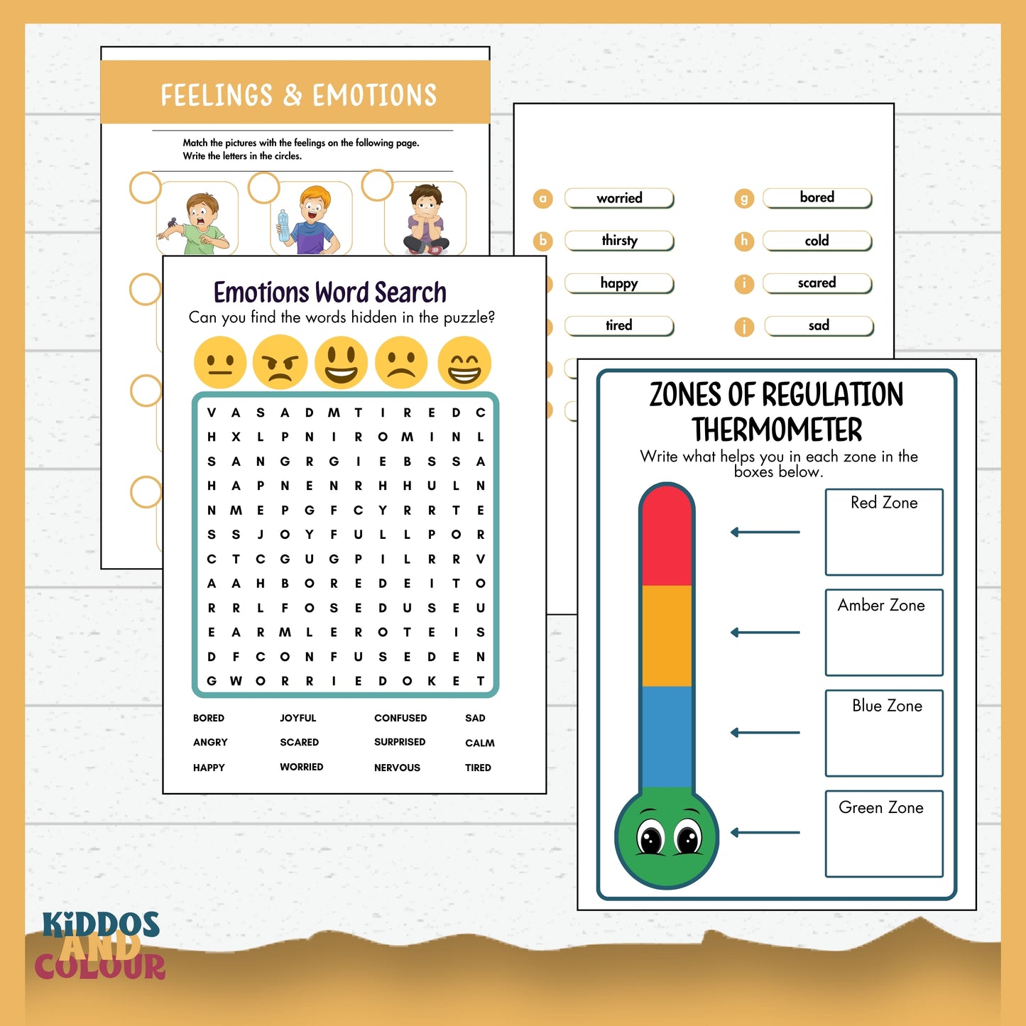 Emotions Worksheets Printable Bundle: Big Feelings Activities & Posters for Kids, Social Emotional Learning, Emotional Faces Recognition