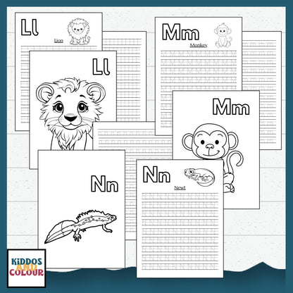 Alphabet Tracing Worksheets for Preschool | ABC Handwriting Practice Printable Activity Book