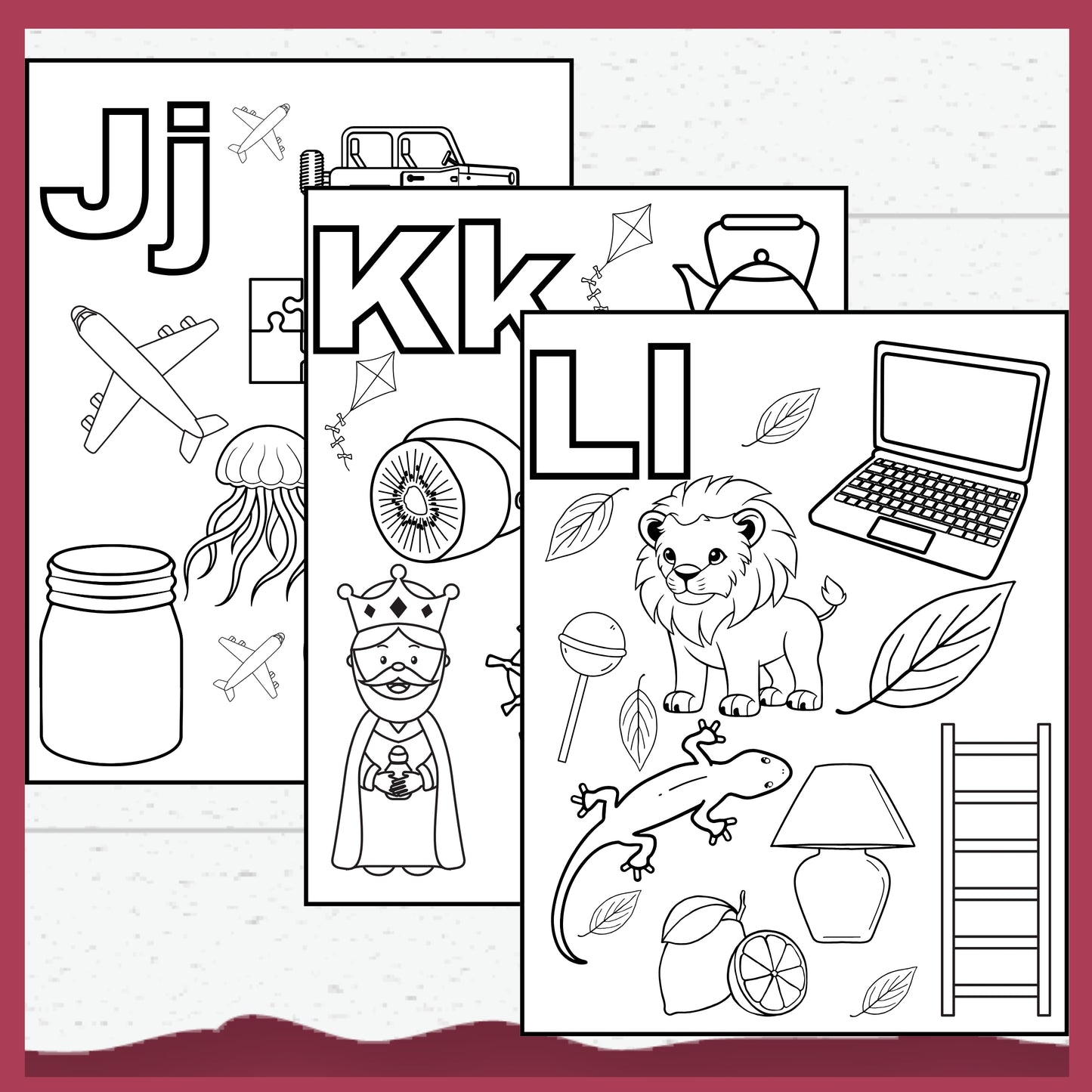 Alphabet Colouring Pages for Toddlers, Pre-schoolers Learning Activity Pages