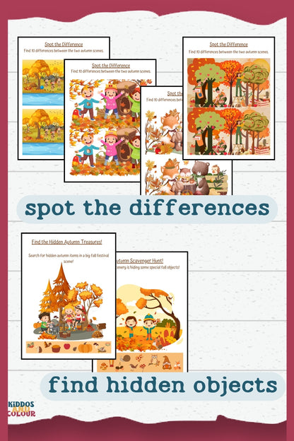 Autumn Activity Book for Kids: Fall Printable Workbook (Instant Download)