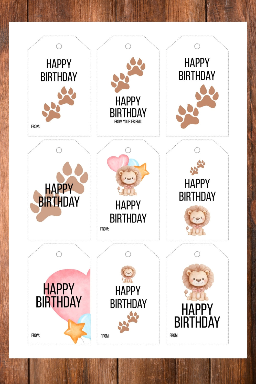 Printable Birthday Card and Gift Tags | Digital Download