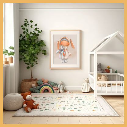 Printable Wall Art – "Cute Sleepyhead" | Tilda Doll Bunny Nursery Print | Baby Room Decor | Digital Download