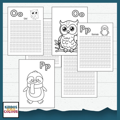 Alphabet Tracing Worksheets for Preschool | ABC Handwriting Practice Printable Activity Book